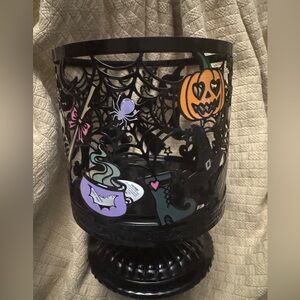 Bath & Body Works Halloween Themed Black Metal Candle Holder